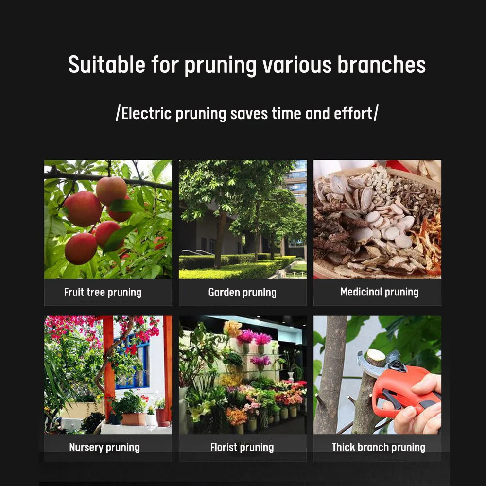 

3.5 cm waterproof electric pruning shears Rechargeable cordless Electric Tree Trimmer Li-Ion shears Garden pruning tools