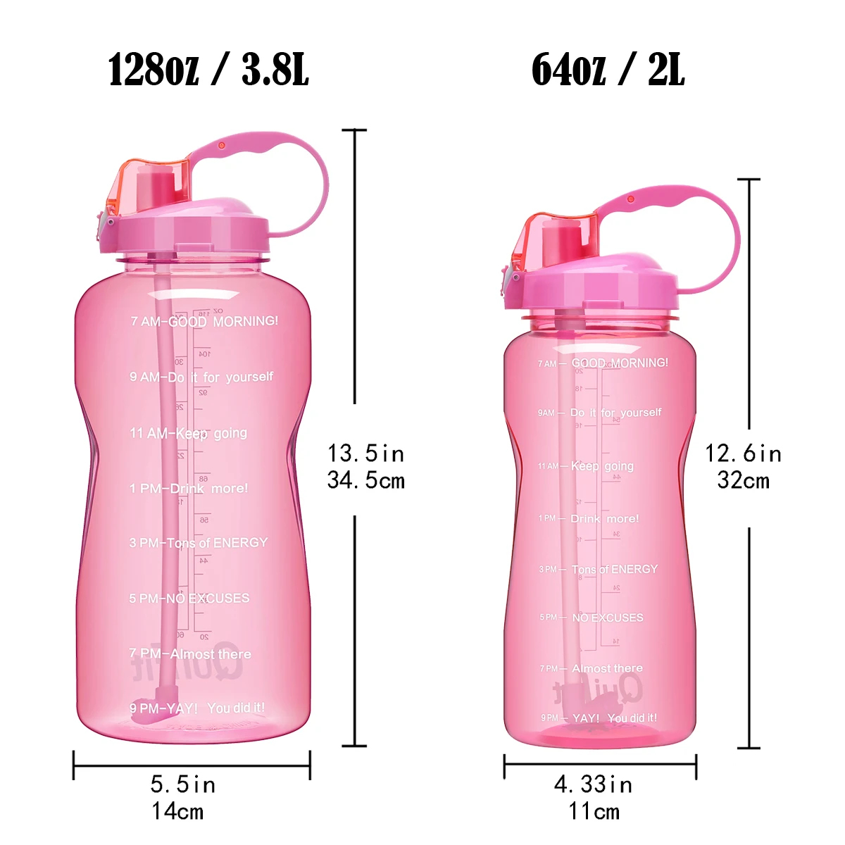 BuildLife Тритан галлон бутылка для воды 128 OZ/64 OZ 3.8L/2L с уникальной шкалой времени/измерения/цели отмечены раз BPA бесплатно Спорт Тренажерный зал
