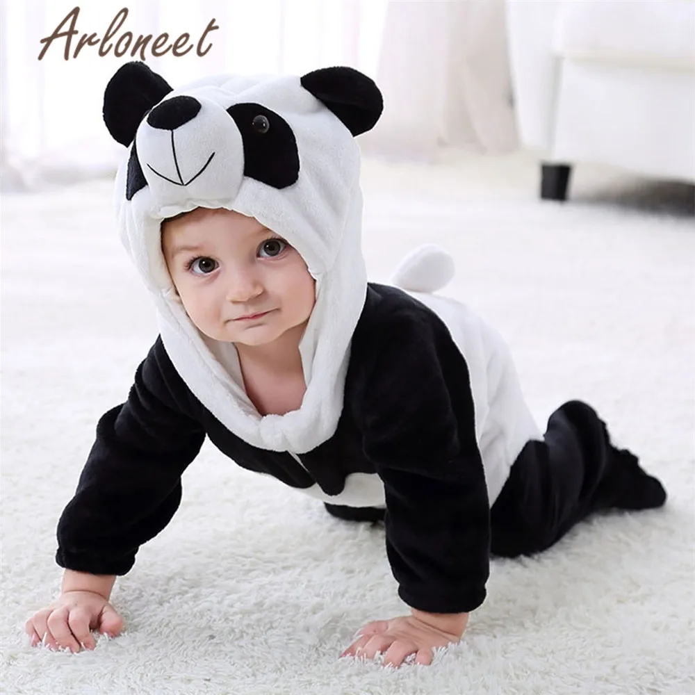 ARLONEET мультфильм пальто Новорожденные девочки зимнее комбинезон животное панда с
