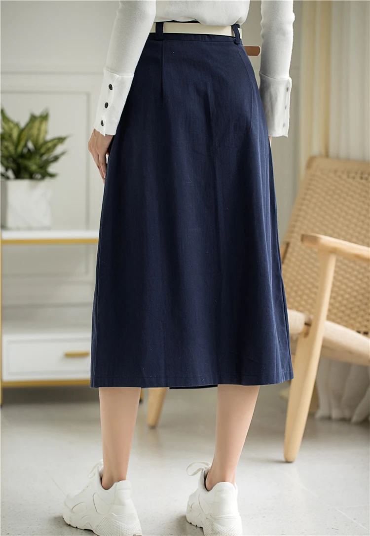 Colorfaith New 2019 Autumn Winter Women Skirt Midi A-Line With Belt Elegant Preppy Style Office Lady Fashionable Skirts SK1122 | Женская