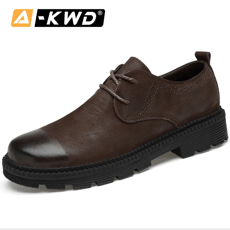 Модные мужские туфли черного и коричневого цвета повседневная кожаная обувь для
