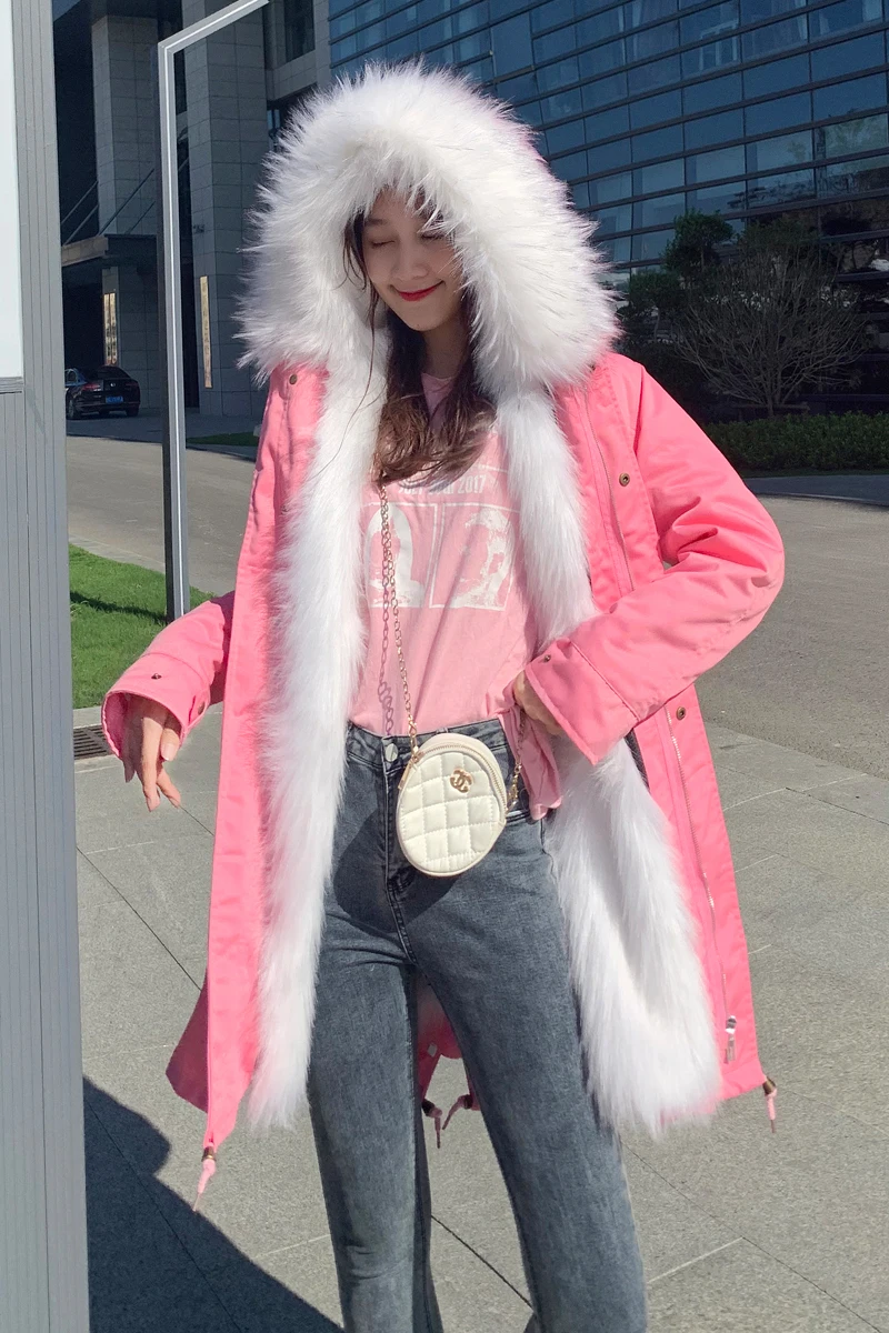 Luxury clothes Winter fur hooded coat women's jackets with fur coats warm Ladies coats fake fur coats winter coat women fur