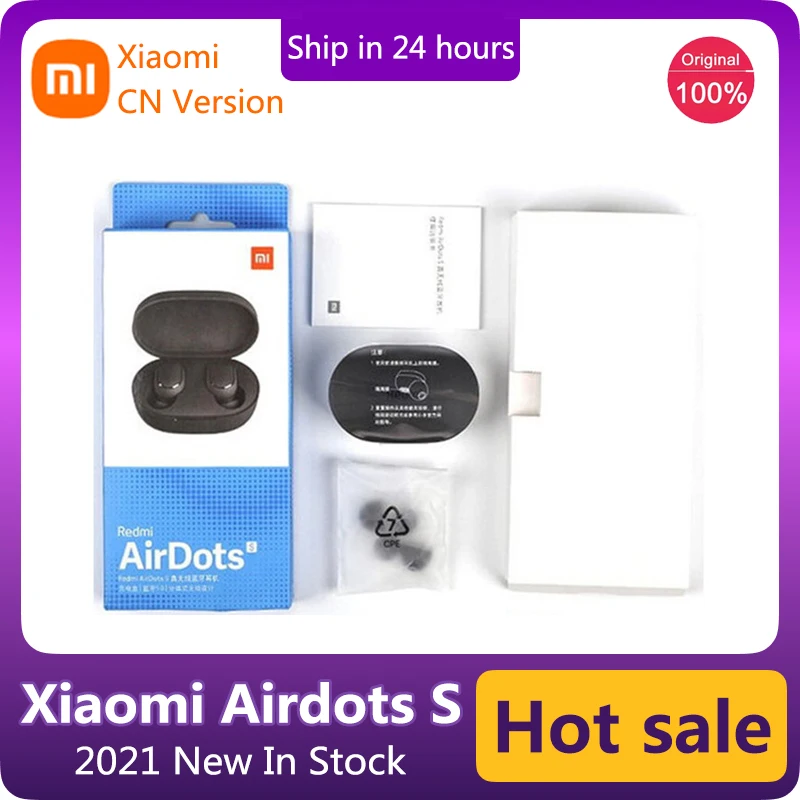 

Original Xiaomi Redmi Airdots S Tws Bt5.0 Wireless Headset With Microphone Noise Reduction Earplugs Ai Control 2021 In Stock New