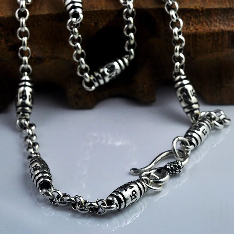 Винтажное ожерелье из стерлингового серебра 925 пробы для мужчин и женщин с