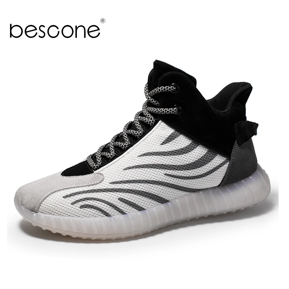 BESCONE/модные мужские сникеры в полоску с дышащей сеткой для тенниса спорта бега