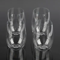 4pcset shatterproof plastic wine glass unbreakable pctg red wine tumbler glasses cups reusable transparent fruit juice beer cup