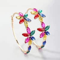 jijiawenhua new trend multicolor rhinestone womens hoop earrings dinner party fashion statement luxury jewelry accessories