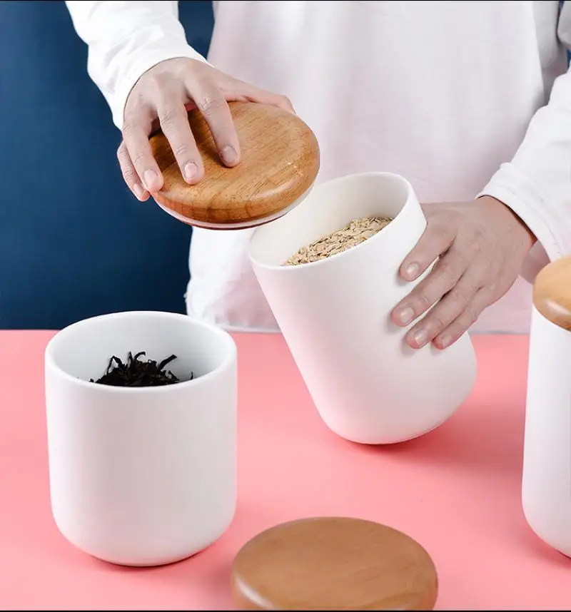 

1275ml/1600ml Sealed Ceramic Storage Jar For Spices Tea Coffee Can Tank Food Container Bottle With Lid For Kitchen Organizer