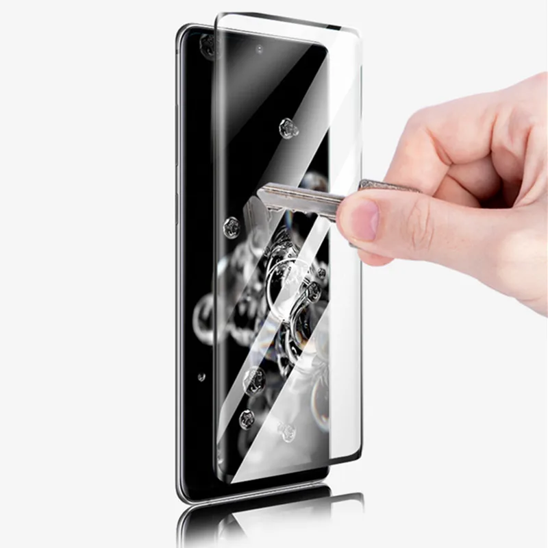De cristal para Samsung Galaxy S20 Plus Protector de pantalla completa de pegamento de vidrio templado para Samsung S20 Plus Protector de la pel&iacute;cula-3