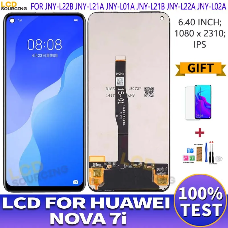 

6,40 "ЖК-экрана для Huawei Nova/7i полный комплект аналого-цифрового преобразователя ЖК-дисплея в сборе JNY-L22B JNY-L21A JNY-L01A JNY-L21B JNY-L22A JNY-L02A