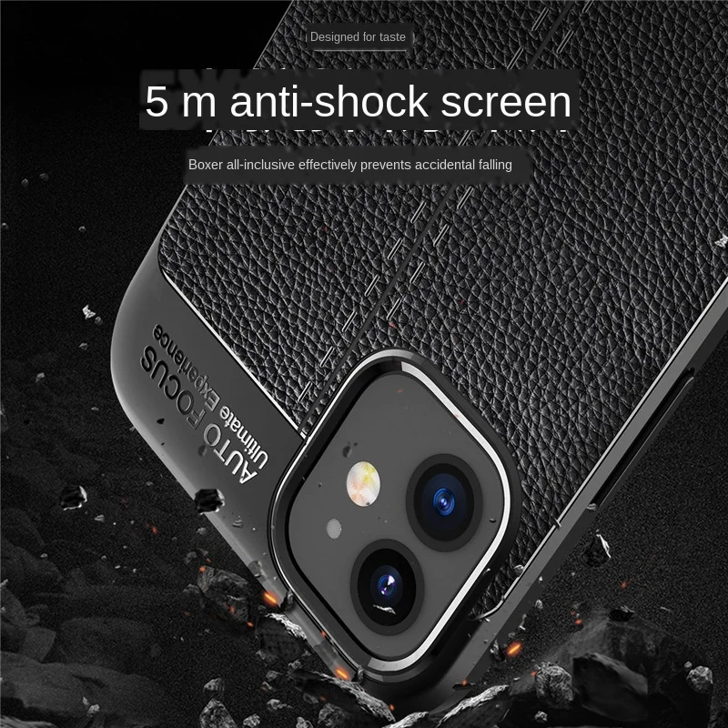 soft tpu case for iphone 12 pro case leather texture silicone phone cover for apple iphone 12 pro business coque iphone 12 pro free global shipping