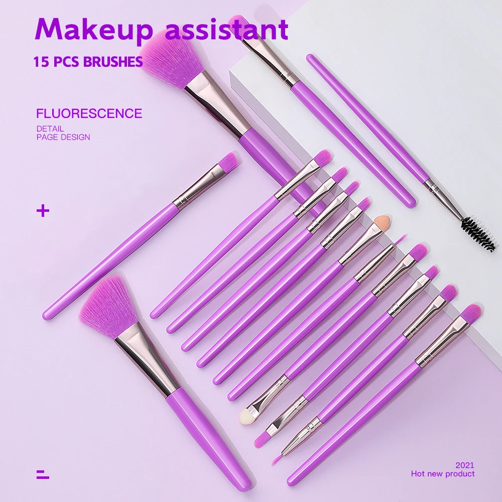 

15pcs Makeup Brush Set Eyeshadow Blending Foundation Powder Eyebrow Blush Double Head Brushes Beauty Make Up Kit Tool Brochas