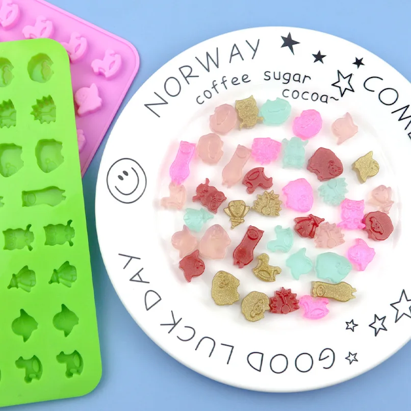 

48 holes Gummy Candy Silicone molds chocolate Button sugar form cake decoration tool with dropper diy cake candy