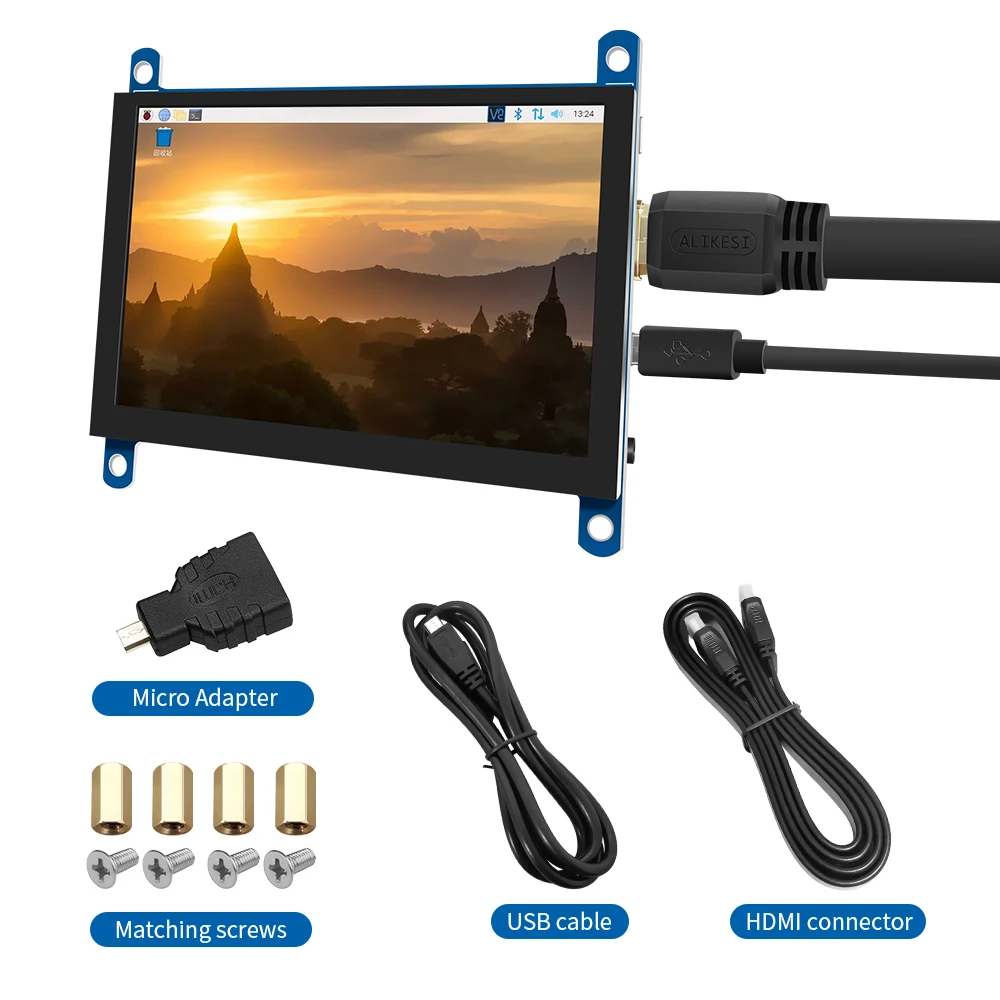 5-дюймовый ЖК-дисплей IPS AIDA64 емкостный сенсорный модуль HDMI 800x480 для Raspberry Pi 3 Pi4 ПК