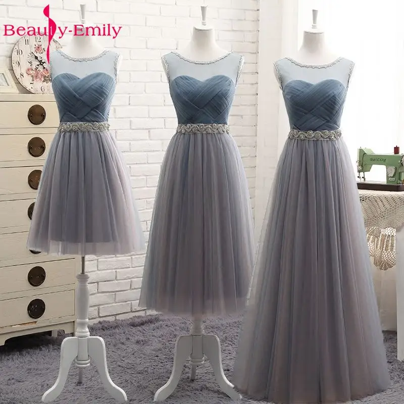 Beauty-Emily V Neck Bridesmaid Dresses Long for Wedding Elegant A Line Tulle Pink Party Gowns for Wedding Guests Prom Dress images - 6