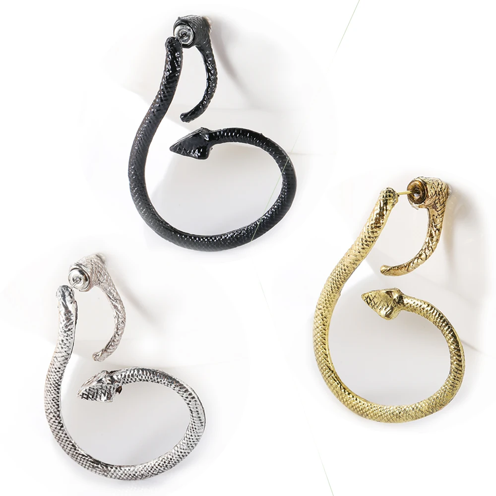 WYBU 3 вида цветов серьги гвоздики в виде змеи для женщин новый стиль черные