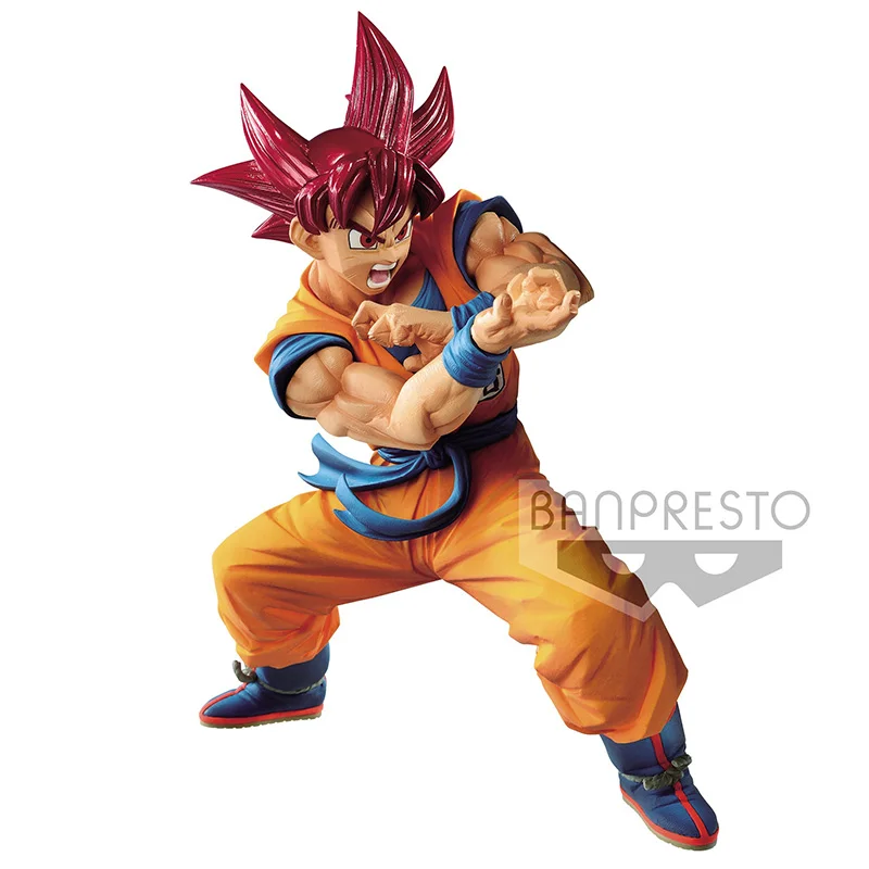 

17cm BANDAI Dragon Ball Z Super Saiyan Son Goku Super Saiyan God Action PVC Collection Model Toy Anime Figure Toys For Kids