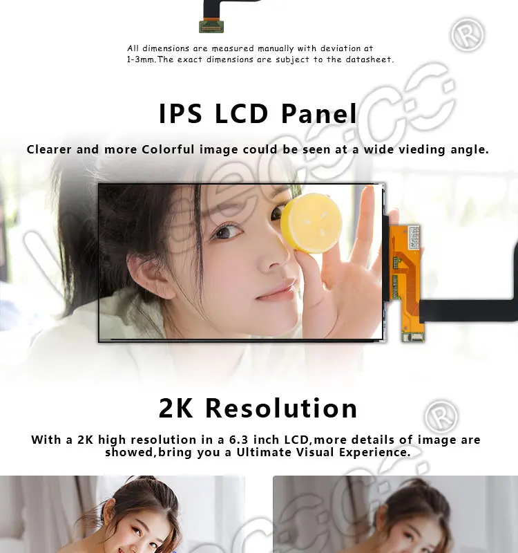 Wisecoco 6,3 дюйма 1440 × 2560 ips LS063R1SX01 ЖК-экран 60 контактов с MIPI HDMI USB драйвер платы удалить подсветку для 3d принтера
