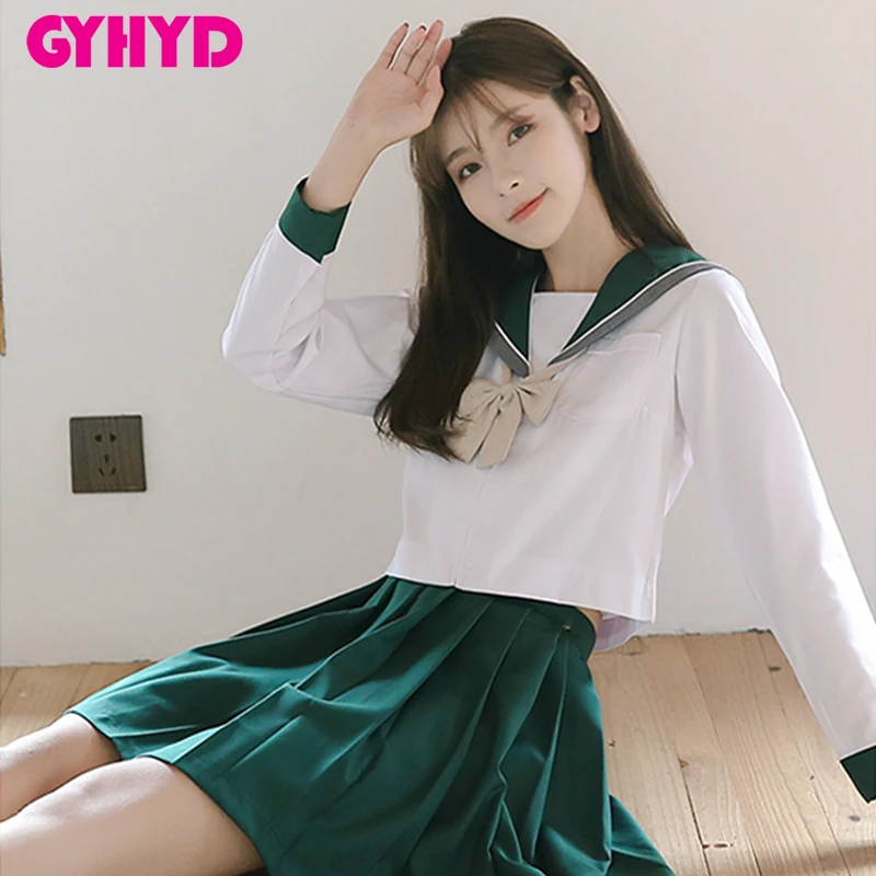 Японская школьная форма Матросская юбка маскировка корейский стиль белый топ +