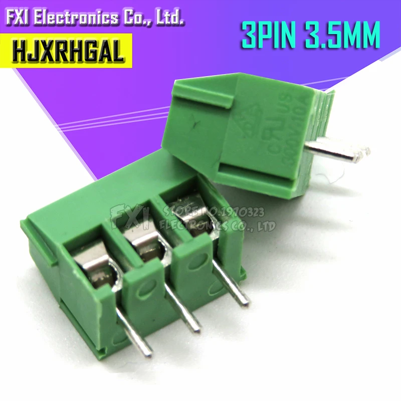 20 шт. KF301 KF128 KF350 2P 3P 5 мм/3,5 мм/2PIN 3PIN клеммный винт клеммный соединитель - Цвет: KF350-3P