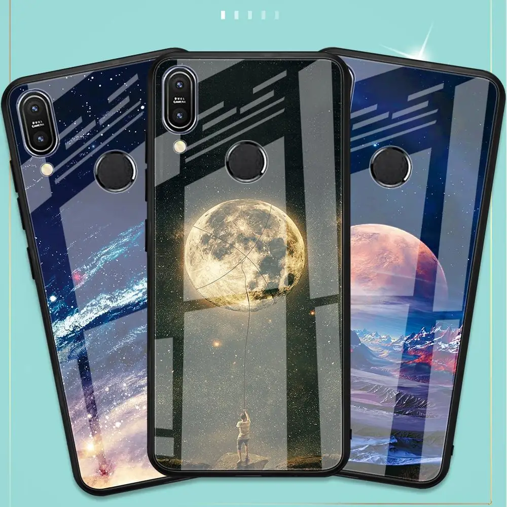 Tempered Glass phone case For Asus Zenfone Max Pro M1 ZB602KL ZB601KL M2 ZB631KL ZB633KL Flamingo owl sky pattern Cover Coque |