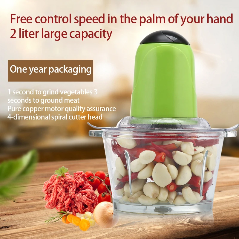 

Мощная Мясорубка ZK30 2L, измельчитель для специй, чеснока, овощей, Электрический автоматический измельчитель, бытовая мельница, кухонный комб...
