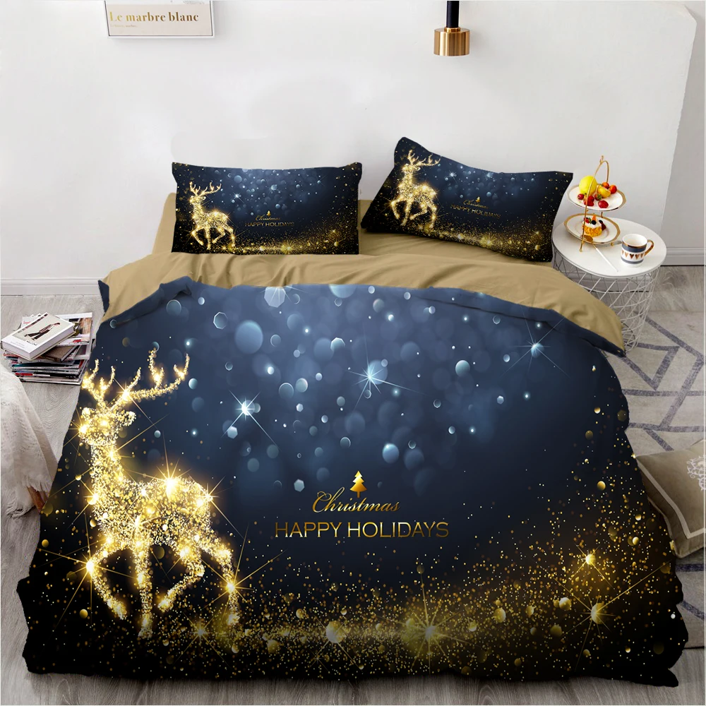 2/3 шт. Рождественский Комплект постельного белья дерево олень пододеяльник
