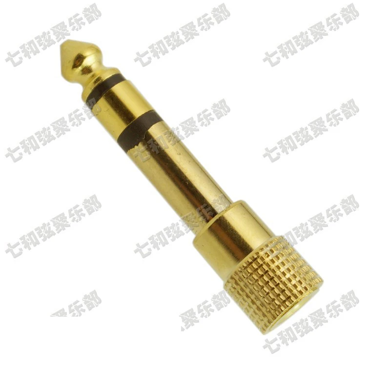 

2 Pcs Stereo Microphone Guitar Cable Audio Converter Adapter Coupler Connector Female 3.5mm to 6.35mm Male Jack
