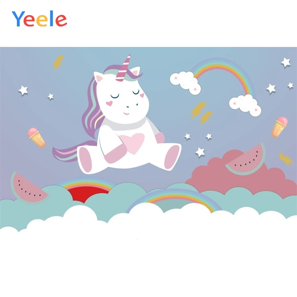 Yeele Единорог Baby Shower вечерние радужные Новорожденные Ins фотофоны