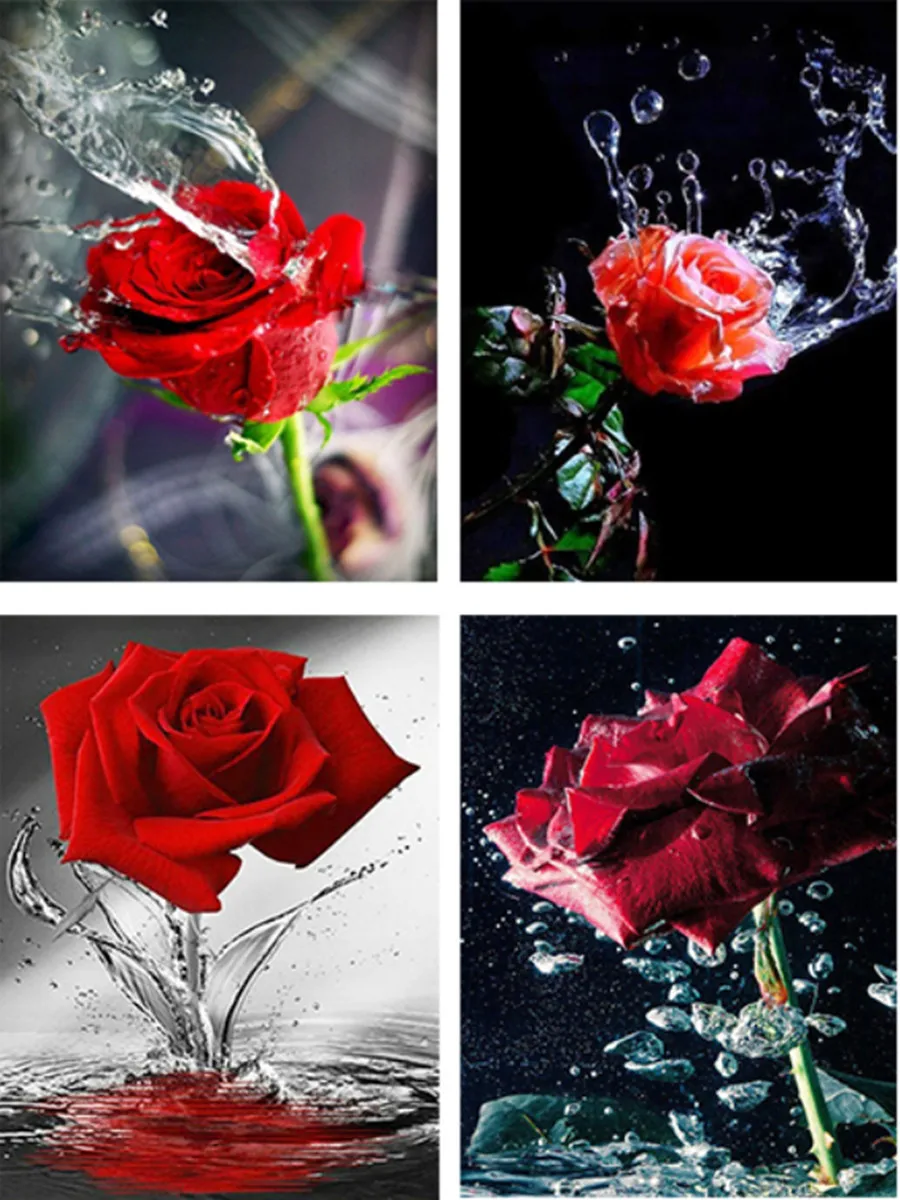 Алмазная вышивка цветы розы алмазная живопись крестиком полное сверление