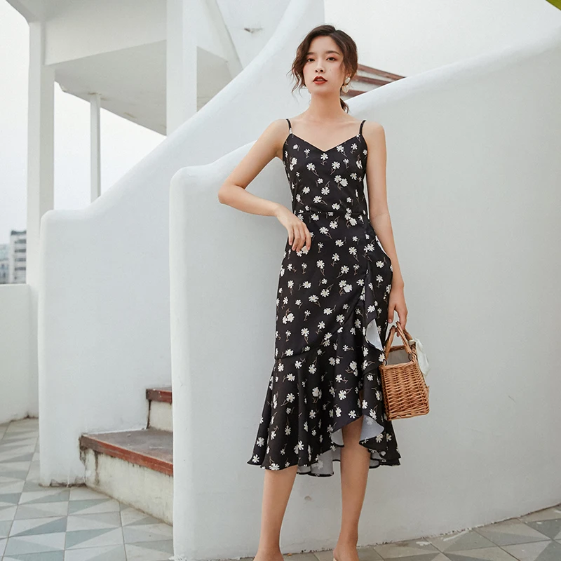 

Женское винтажное вечернее платье с юбкой годе, без рукавов, с принтом, с открытой спиной