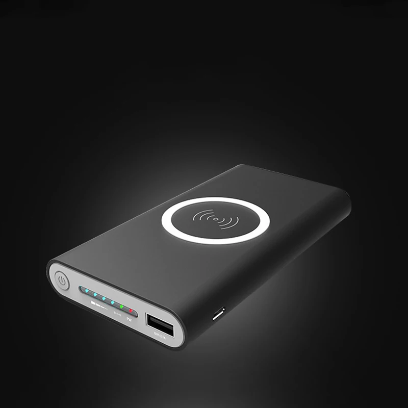Беспроводной зарядный внешний аккумулятор 10000 мАч портативный встроенный