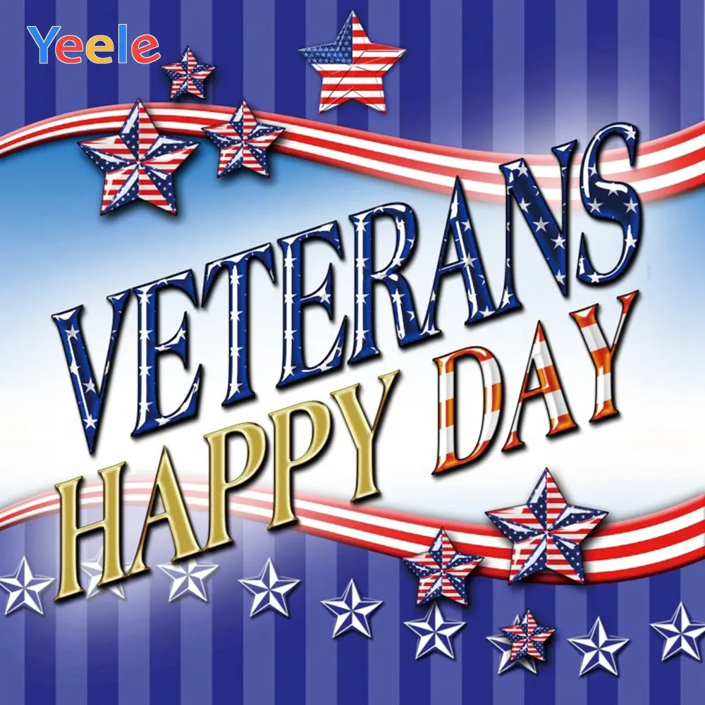 Yeele США счастливый ко Дню ветерана герой вечерние декоративные флажки фотографии