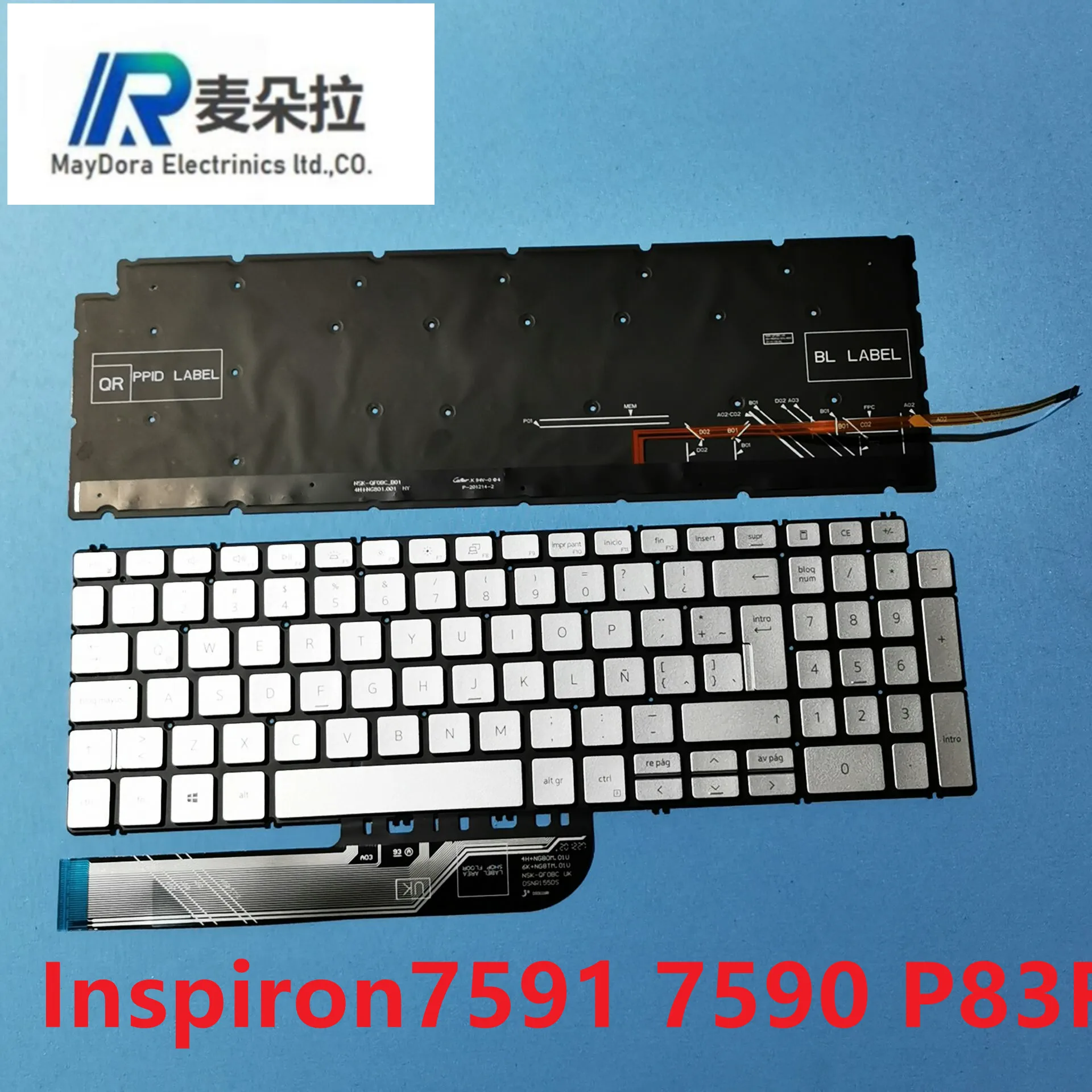 Клавиатура с Латиноамериканской подсветкой LA/SP для ноутбука DELL INSPIRON 7591 5590 5591 5598