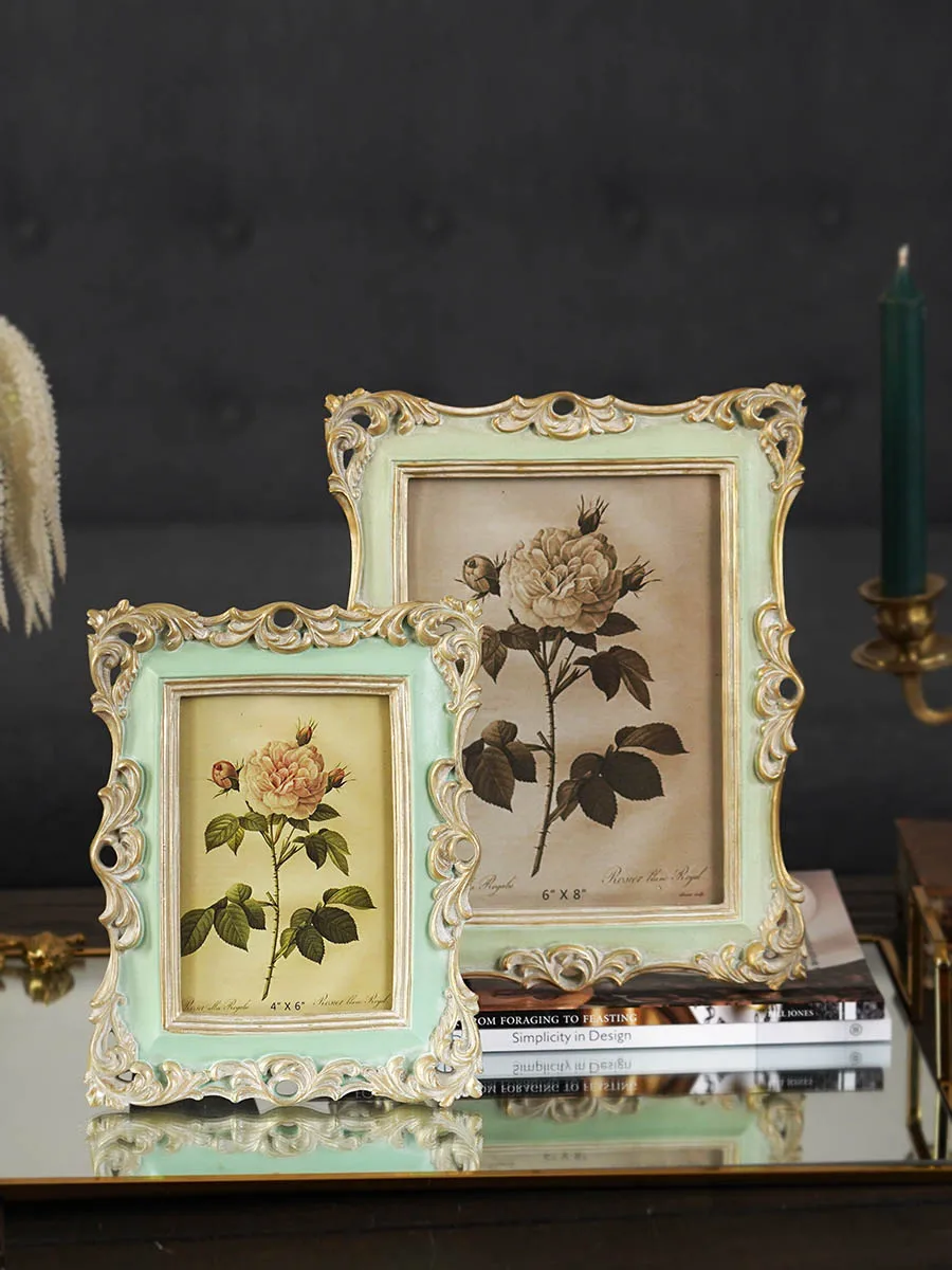 

Retro Luxury European Family Photo Frame Nordic Square Photo Frame Simple Gallery Ornament Quadros Decorativos Home Decor BK50XK