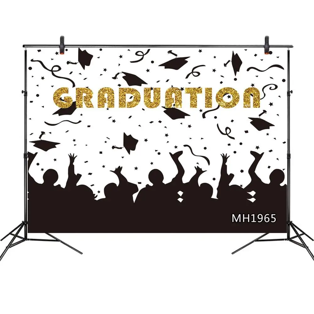 Класс 2020 Выпускной фон для фотосъемки церемония бросания шляпы Congrats вечерние