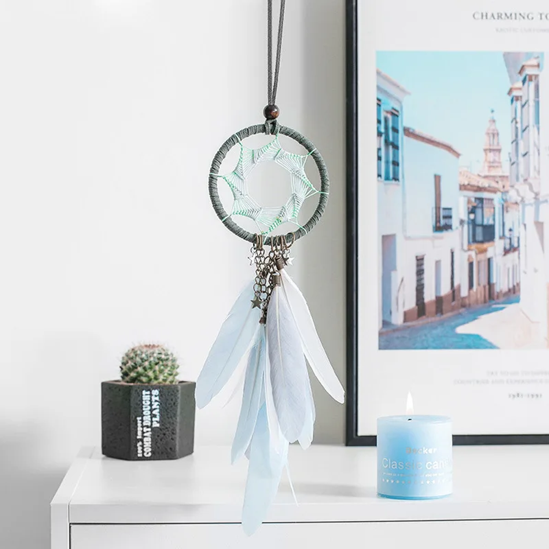 Мини Ловец снов Автомобильная подвеска колокольчики украшение из перьев