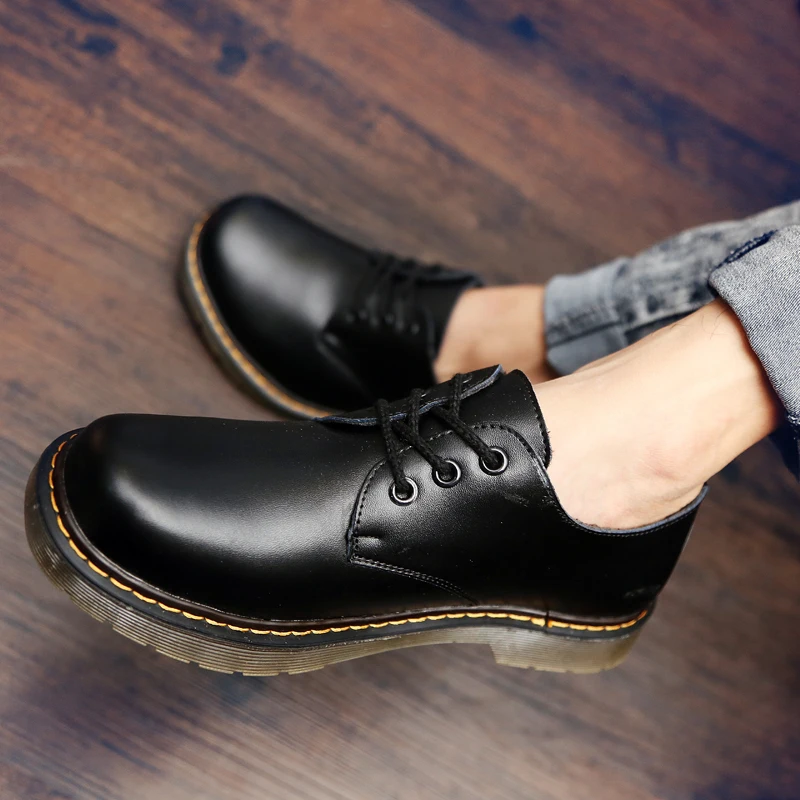 

Martin boots men's low-top plus velvet warm cotton shoes big shoes snow boots small leather shoes tooling shoes men's sneakers