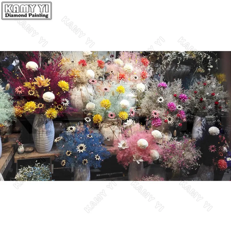 

3D Rhinestone Painting Crystal Home Decor DIY Diamond Painting Cross Stitch "Flowers" Pattern Full Diamond Embroidery Crafts