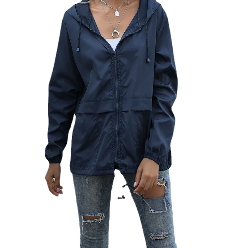 

Women's Zip Jacket Long Sleeve Hooded Street Jacket Hooded Fashion Jacket Women Pocket Windbreaker Women