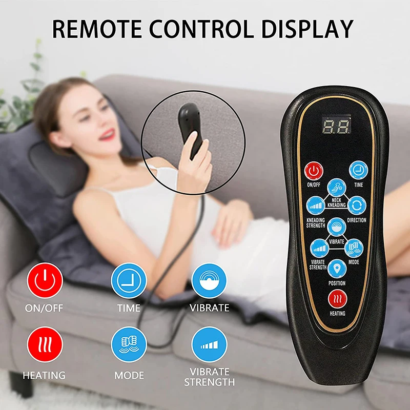 Коврик Электрический для массажа всего тела с подогревом Вибрирующая подушка