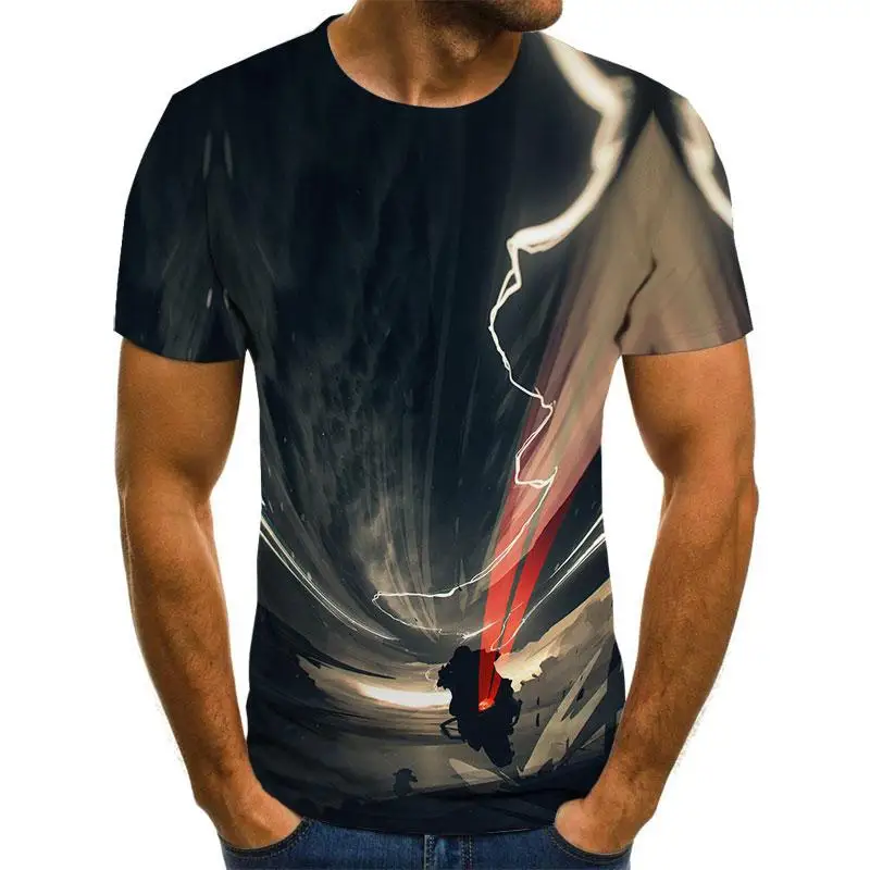 

2021 new racer graphic T-shirt 3D punk style men's T-shirt summer fashion tops motorcycle T-shirt men's plus size streetwear