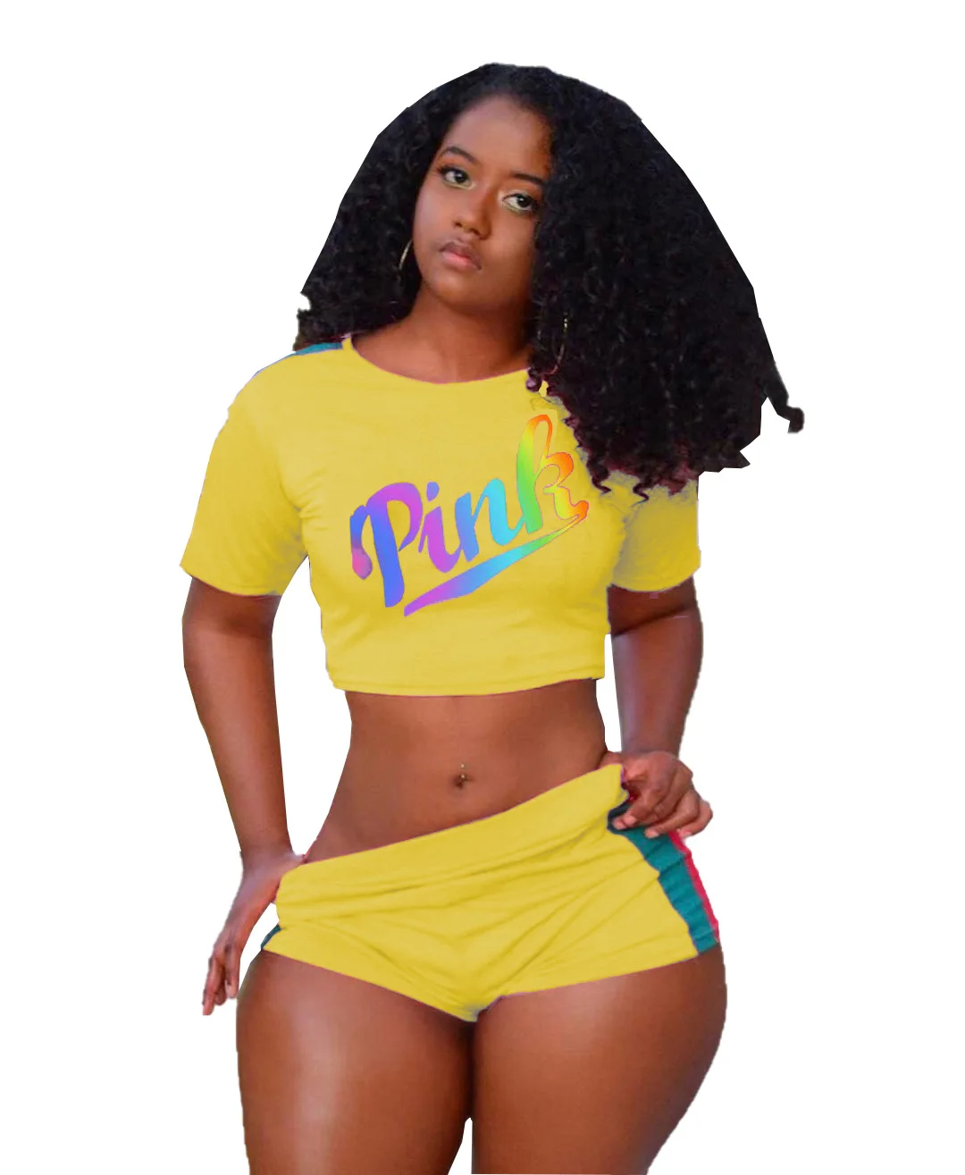 

Letter Pink 2021 Hot Sale New Design style Women Casual Clothing Sweatwear Sweet Sexy Fashion Soft Good Fabric cool soft P1048
