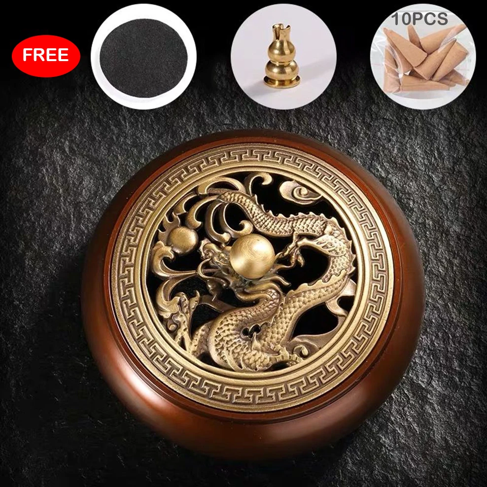 Латунная контрастная с плоским дном горелка ладаном дзен чайная церемония