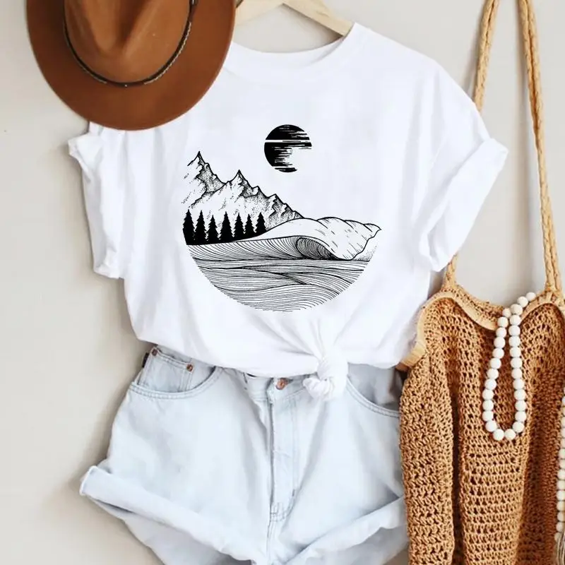 

Women Cartoon Camper Vacation 90s Cute Style Fashion Summer Lady Print Tee Graphic T Top Female Tshirts Clothes T-Shirt