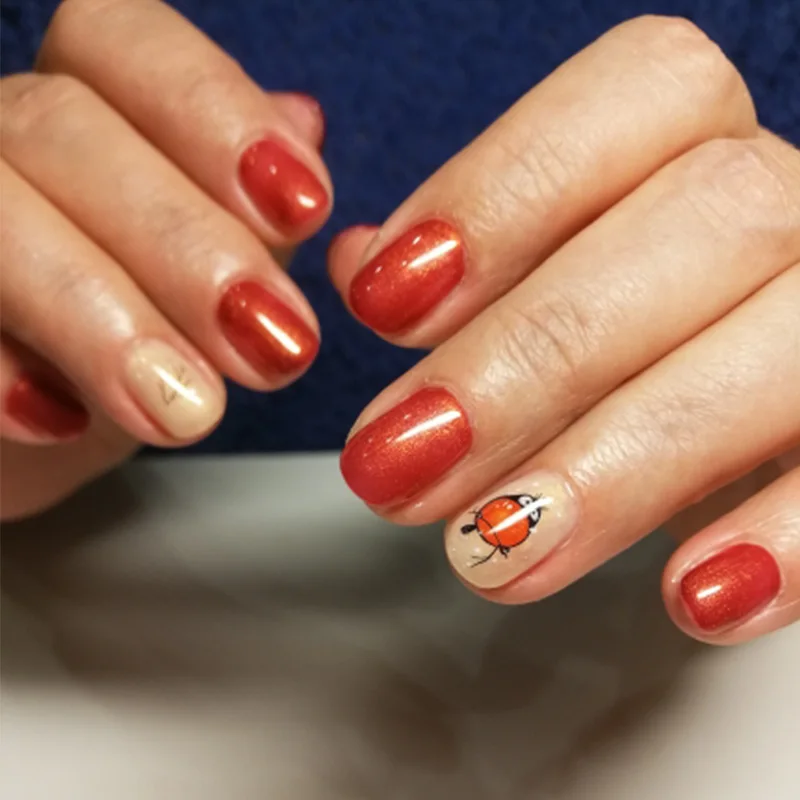 Оранжевые птицы стикеры 3D на ногти Nail Art Переводные переводные наклейки