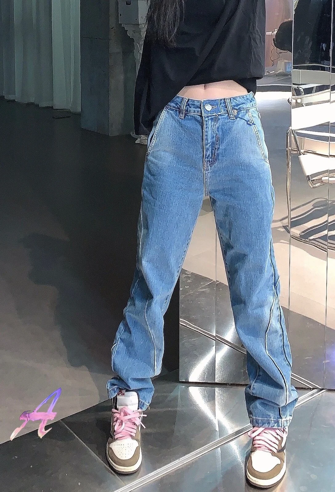 

Adererror Jeans High Quality Irregular Wrap-around Trousers Men's Women's Oversize Adererror Cloth Label Fashion Jeans Pants