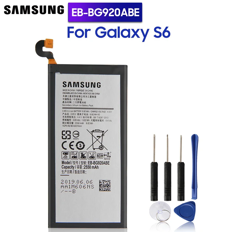 Samsung оригинальный аккумулятор EB-BG920ABE для GALAXY S6 G920F G920I G920 G920A G920V G9200 G9208 G9209 G920T G920P