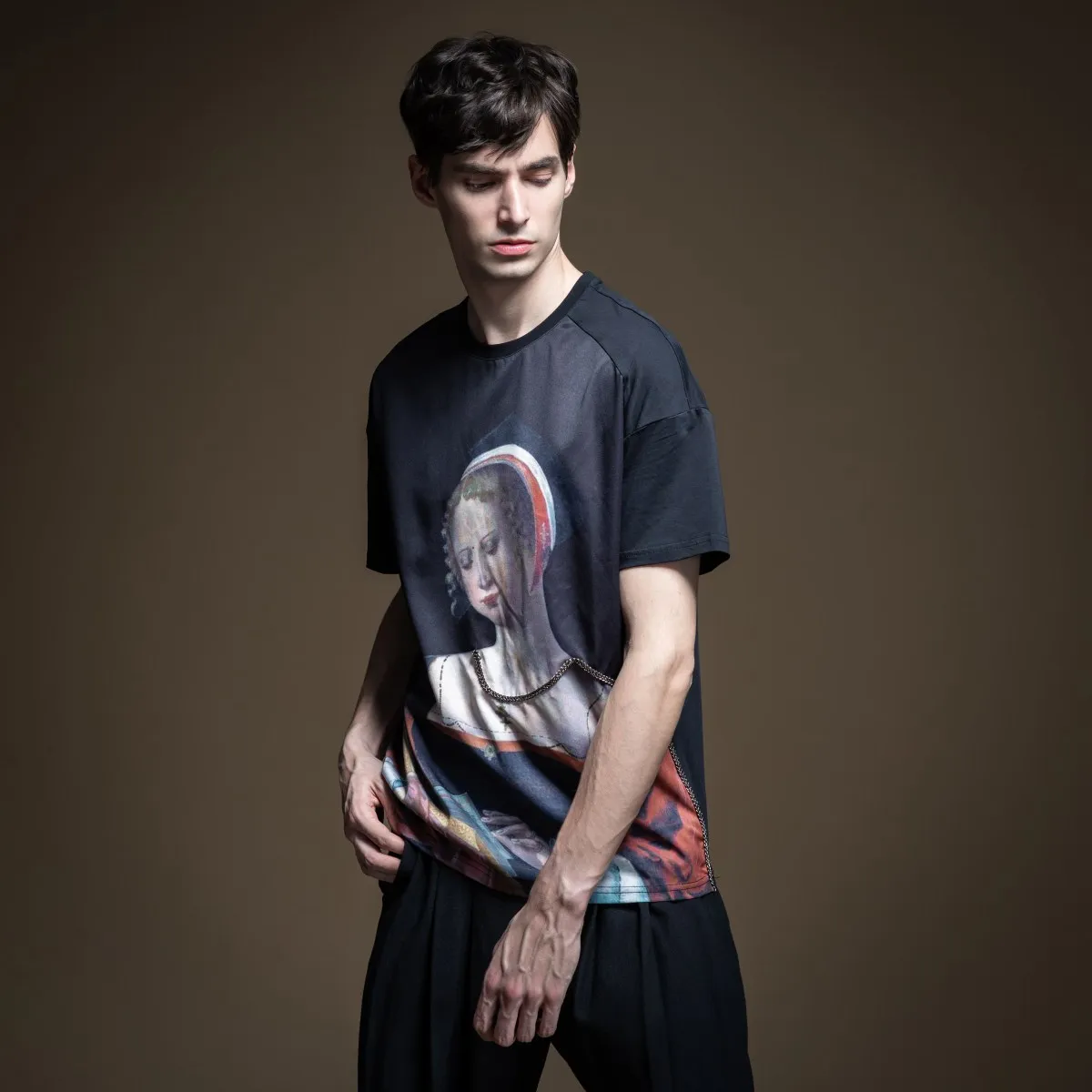 

Pinli 2020 Summer New Slim Round Collar Batching Printing High Quality Shirt Casual Men's Short-sleeved T-shirt B202111327