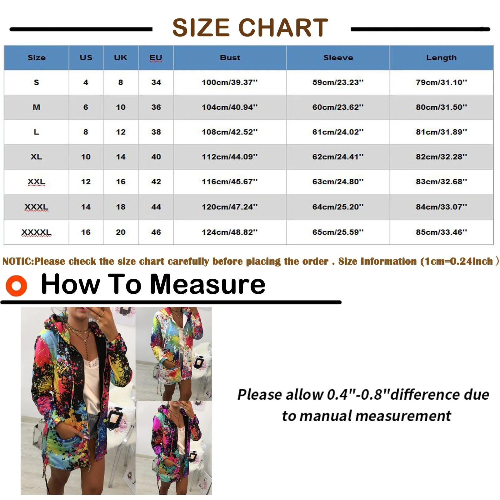 

Women Print Jackets Spring Colourful Tie Dyeing Hooded Women Sweatshirt Casual Pocket Zipper Loose Plus size Female Outwear